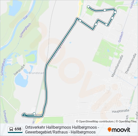 698 bus Line Map