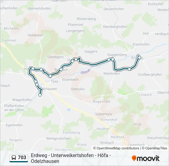 703 Bus Line Map