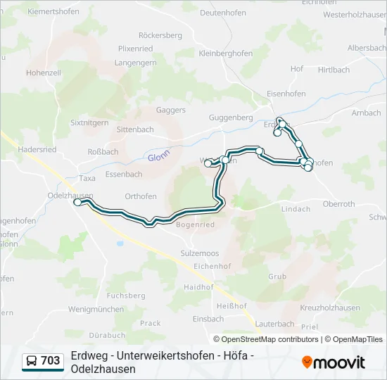 703 Bus Line Map