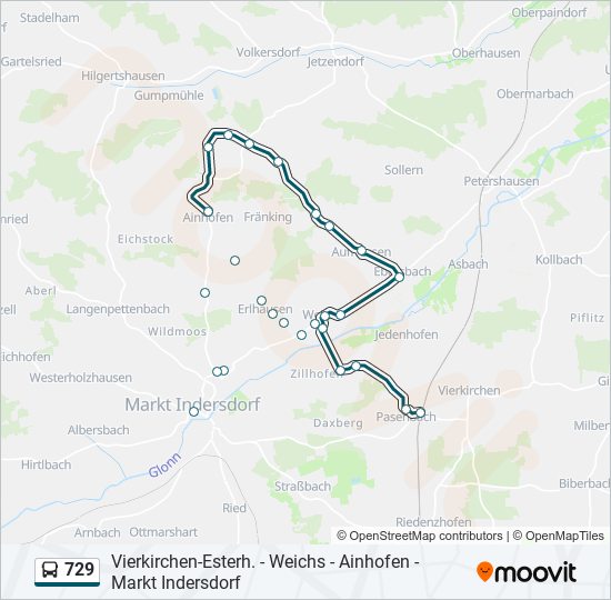 729 bus Line Map