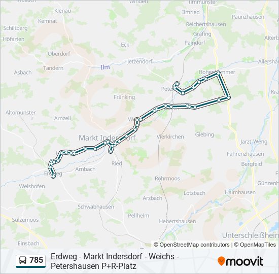 Автобус 785: карта маршрута