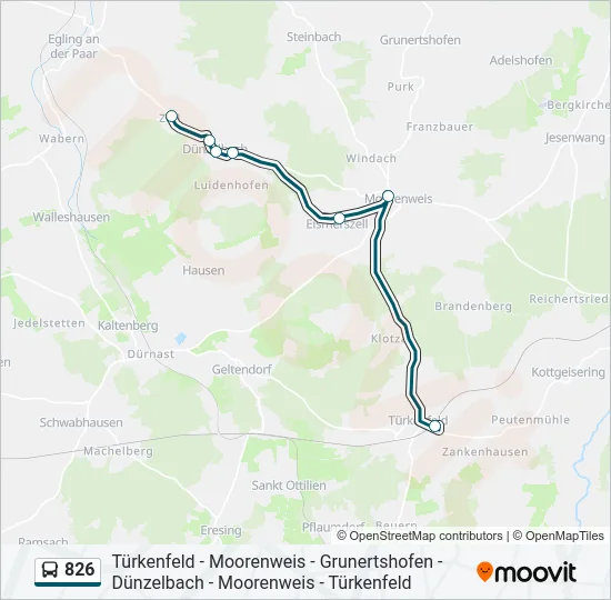 826 Bus Line Map