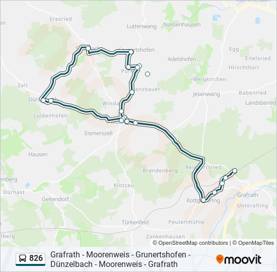 826 bus Line Map