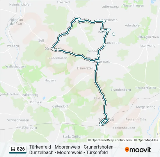 826 Bus Line Map