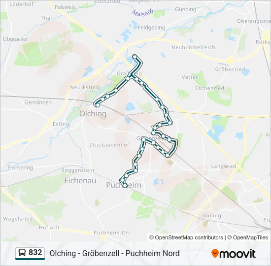 832 Bus Line Map