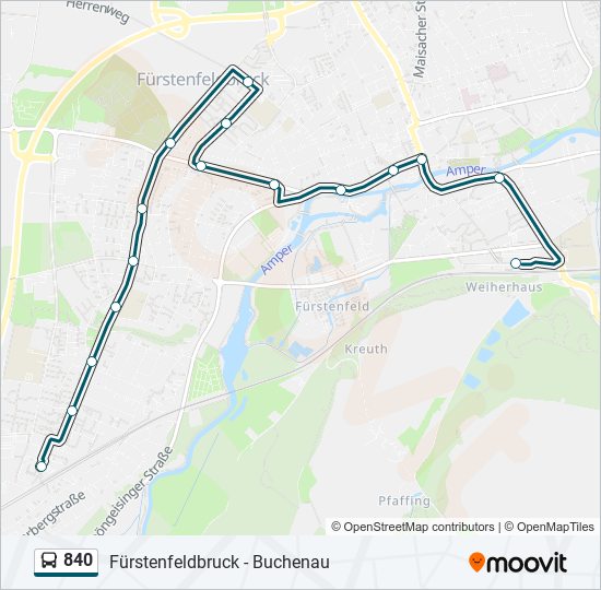 840 bus Line Map