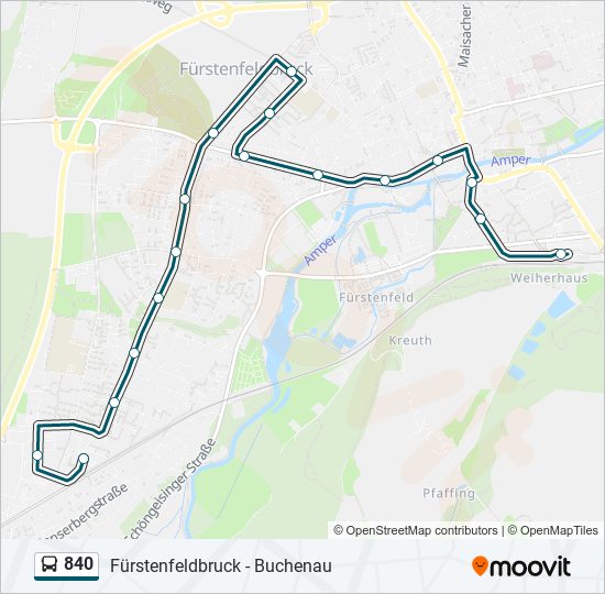Автобус 840: карта маршрута