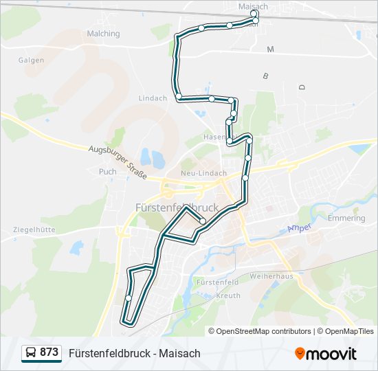 Автобус 873: карта маршрута