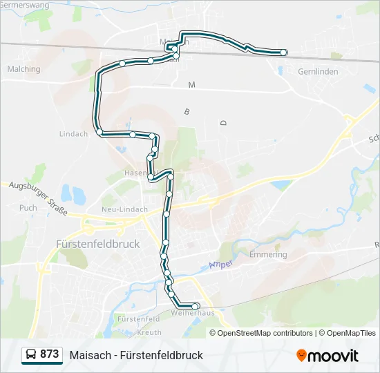 Автобус 873: карта маршрута