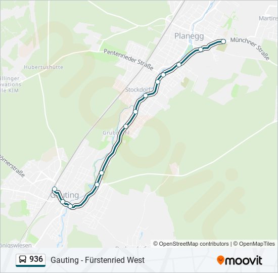 936 bus Line Map