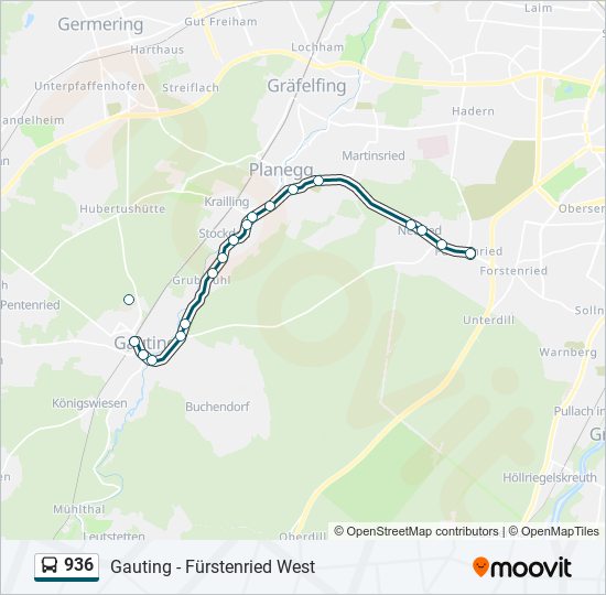 936 bus Line Map