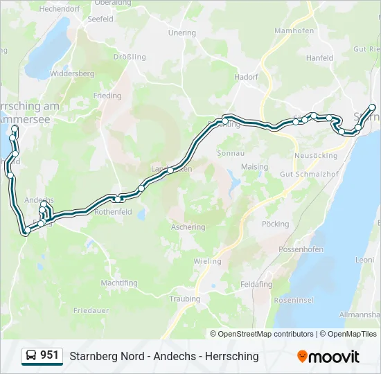 951 Bus Line Map