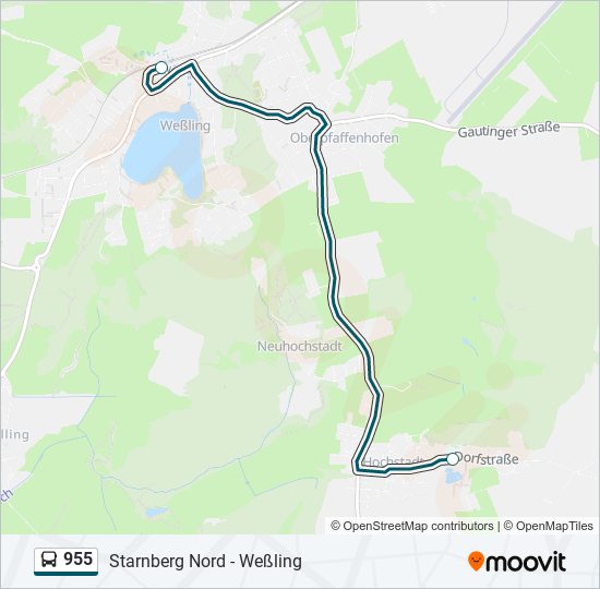 955 bus Line Map