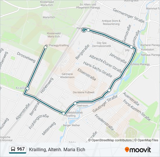 967 bus Line Map