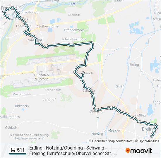 511 bus Line Map