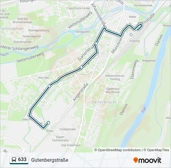 633 Bus Line Map