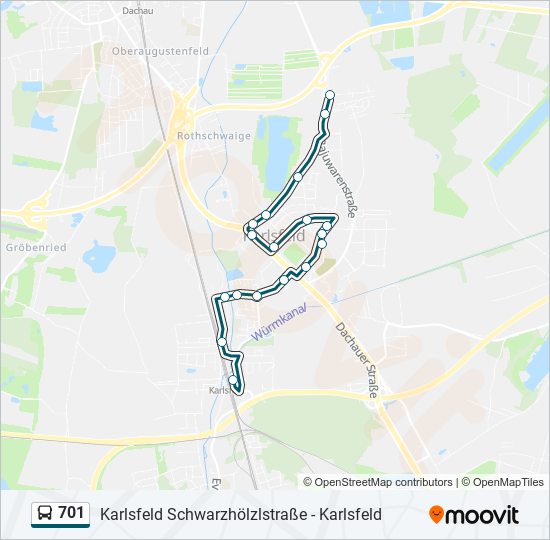 701 bus Line Map