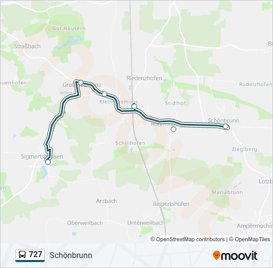 727 bus Line Map