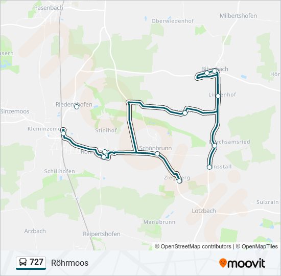 727 bus Line Map