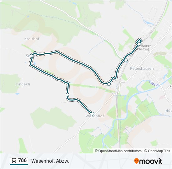 786 bus Line Map