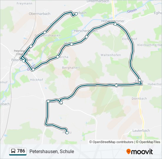 Автобус 786: карта маршрута