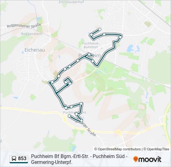 853 bus Line Map