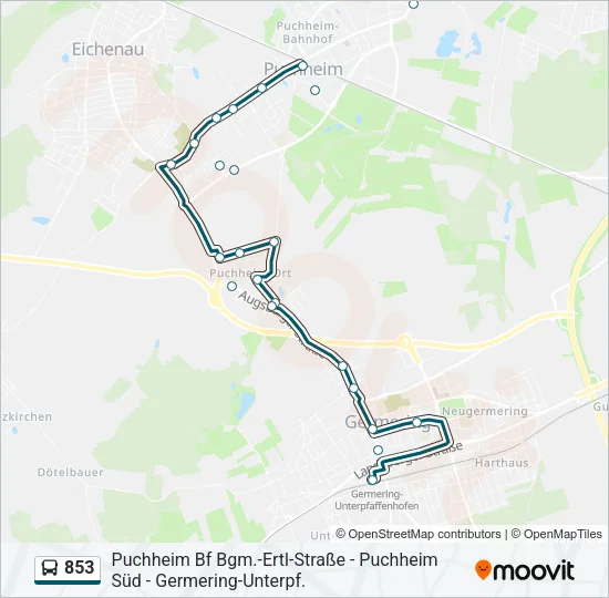 853 Bus Line Map