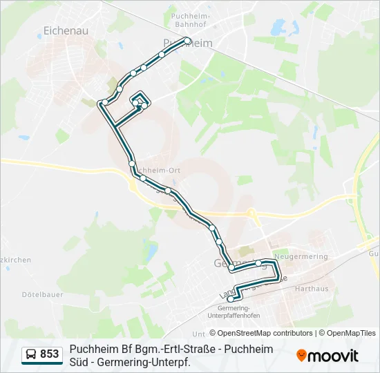 853 Bus Line Map