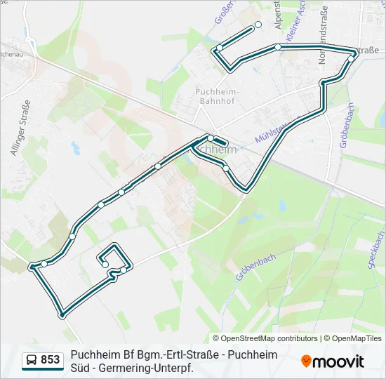 853 Bus Line Map