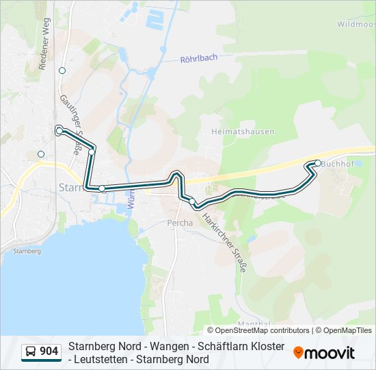 904 bus Line Map