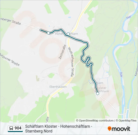 904 Bus Line Map