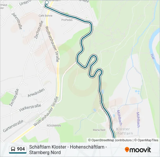 904 Bus Line Map
