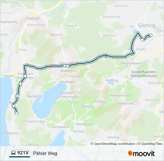 921V Bus Line Map