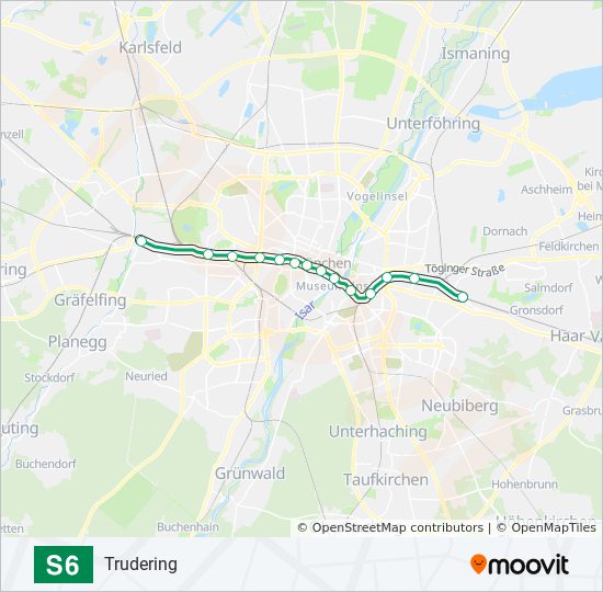 S6 Route Fahrpläne, Haltestellen & Karten Trudering