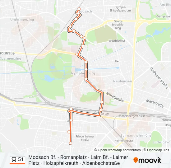 Автобус 51: карта маршрута
