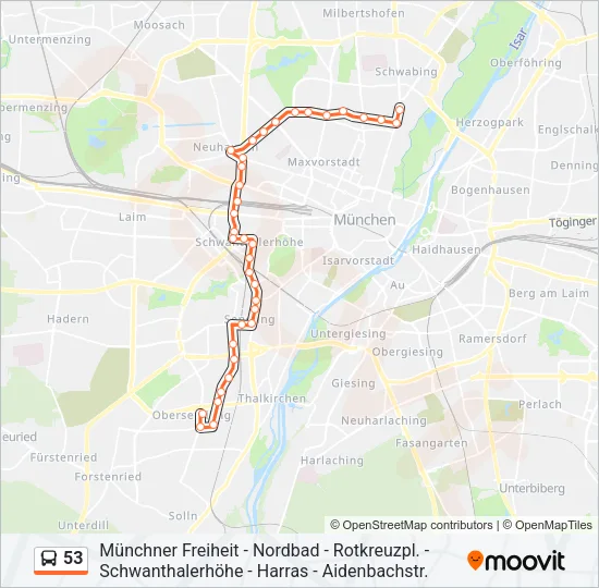 53 Bus Line Map
