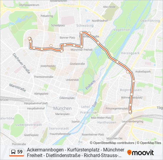 59 bus Line Map