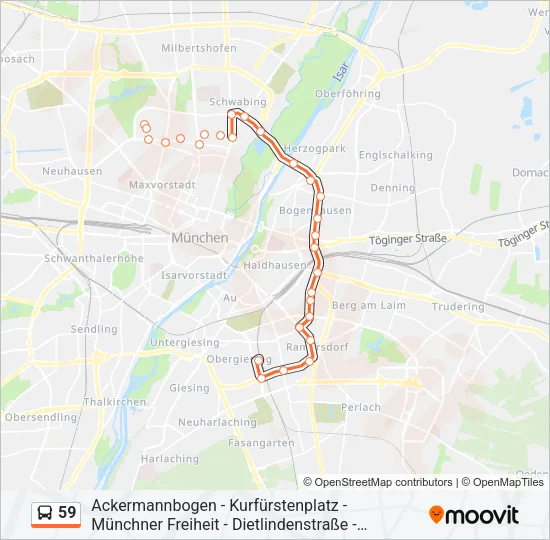 59 Bus Line Map