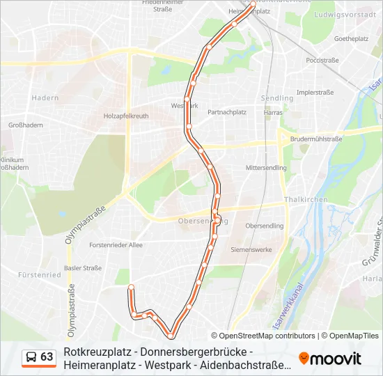 63 Bus Line Map