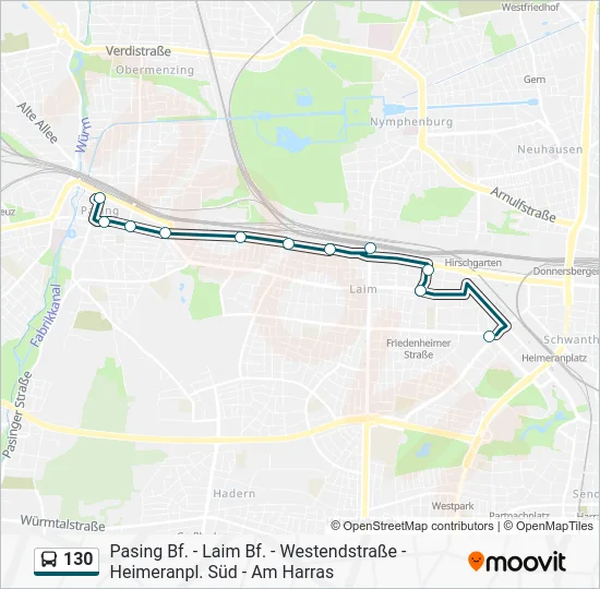 Автобус 130: карта маршрута