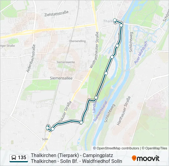 135 Bus Line Map
