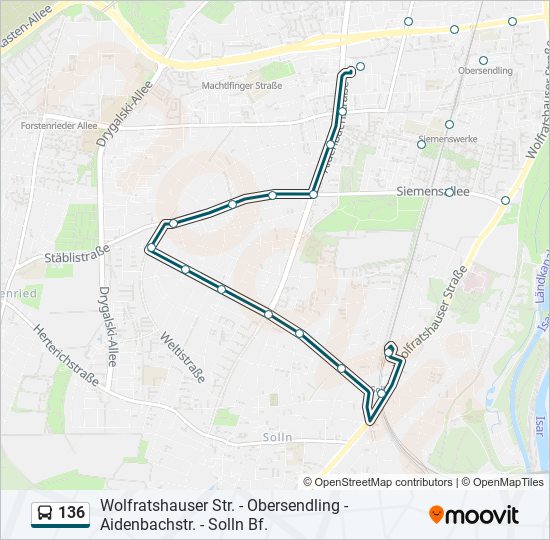 136 bus Line Map