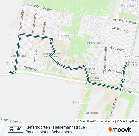 140 Bus Line Map