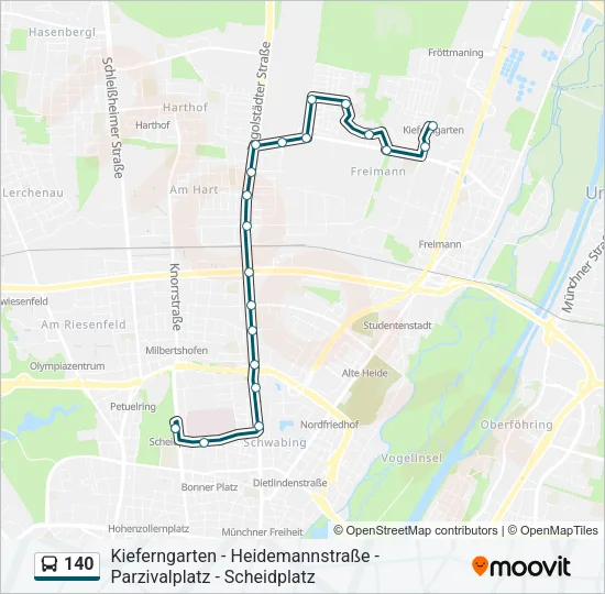 140 Bus Line Map