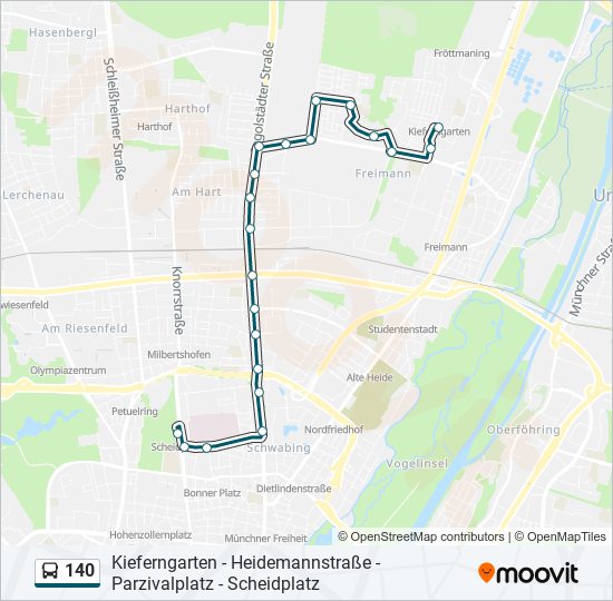 140 bus Line Map