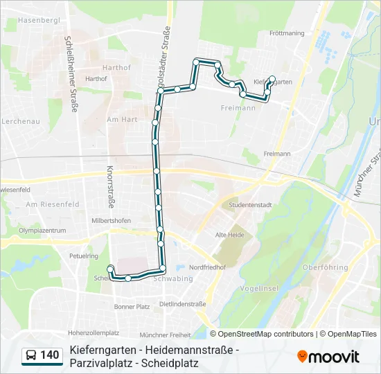 140 Bus Line Map