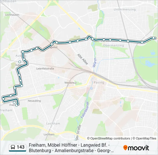 143 Bus Line Map