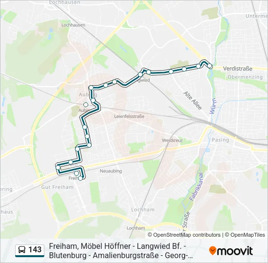 143 Bus Line Map