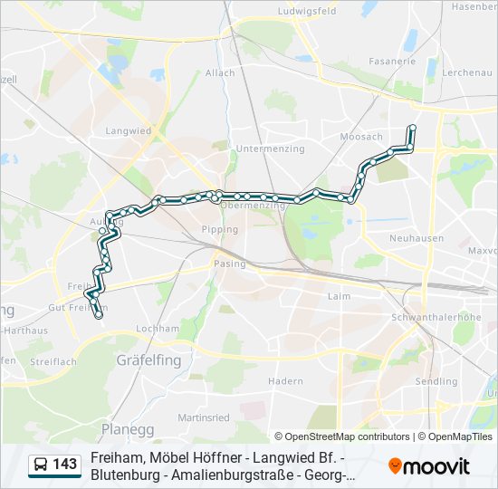 Автобус 143: карта маршрута