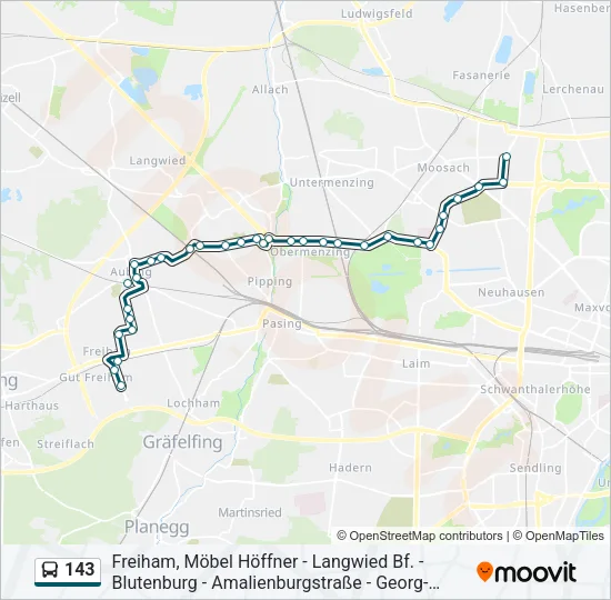 143 Bus Line Map